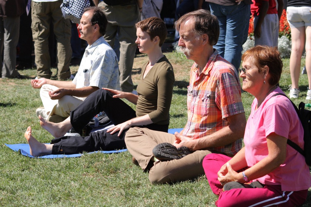 Photograph of Meditating Protesters