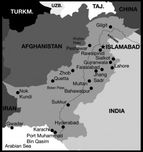 Map of Pakistan by Carly Murray, Dalhousie University MedIT Computing + Media Services, 2009.